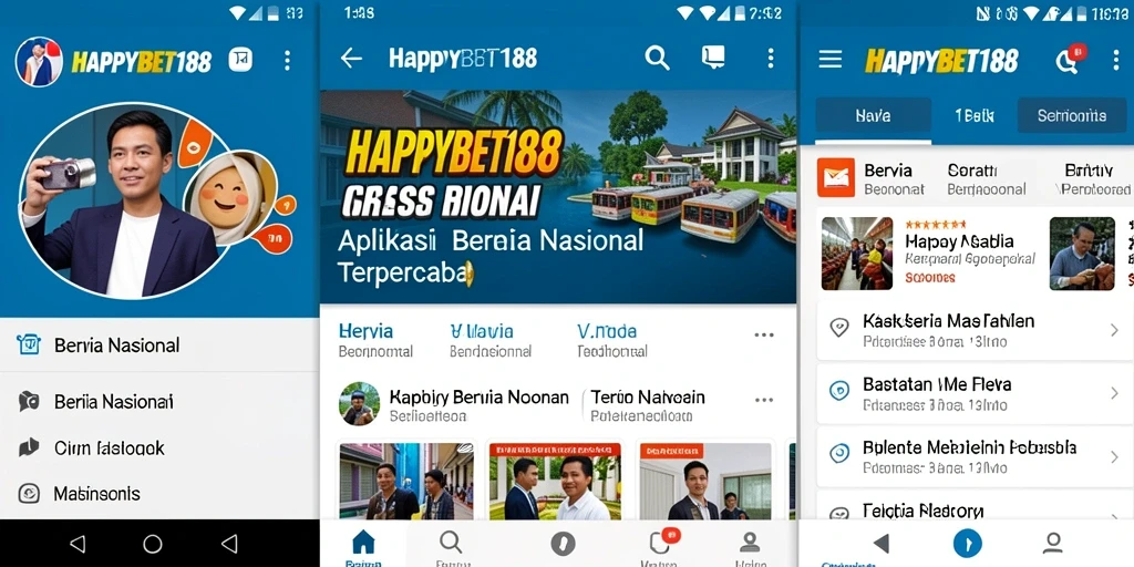 Tampilan antarmuka <strong>HAPPYBET188</strong> dengan berita nasional terbaru.
