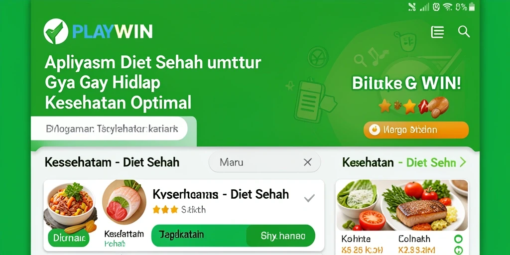 Antarmuka pengguna yang intuitif dan menarik untuk aplikasi Diet Sehat.