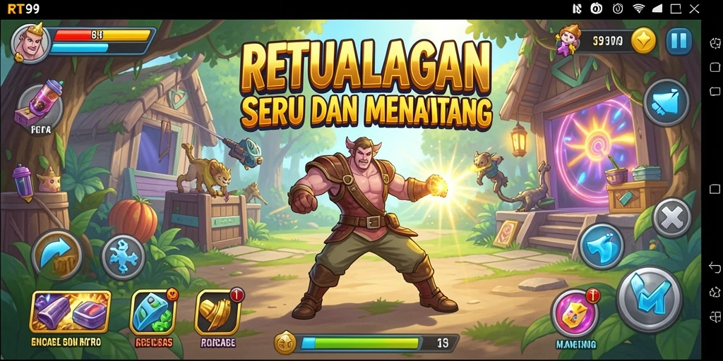 Antarmuka menarik dari game Arcade RT99 dengan gameplay yang cepat.