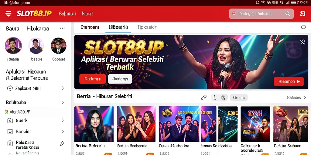 Tampilan antarmuka aplikasi SLOT88JP yang menarik dan informatif.
